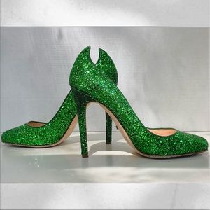 Fantastic and Glamorous Green Glitter Heels From Jerome C. Rousseau